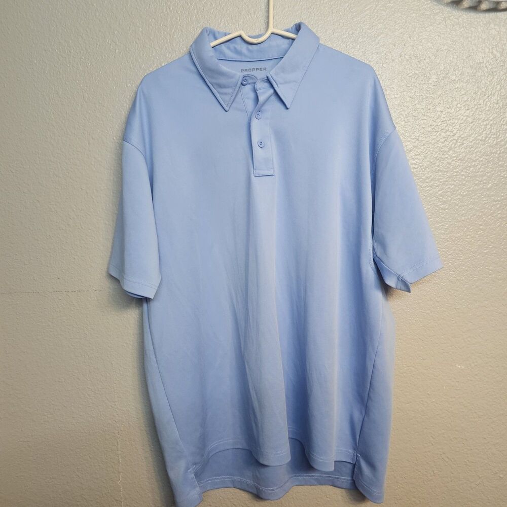 Propper Men XL Light Blue Performance Polo Shirt Tactical Moisture Wicking EE775